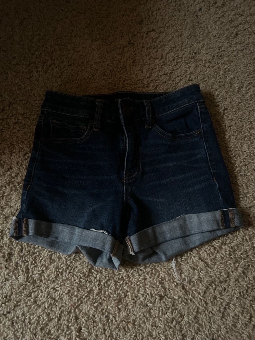 Aeropostale Dark Blue Rolled Cuff Denim Shorts